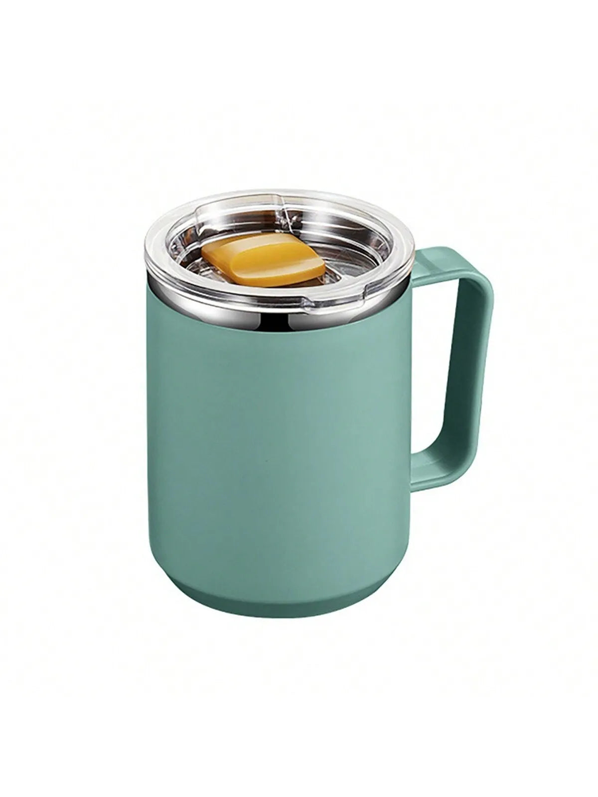 Stainless Steel Coffee Mug with Handle and Sliding Lid , Insulated Double Wall Vacuum Travel Mug , Camping Outdoor