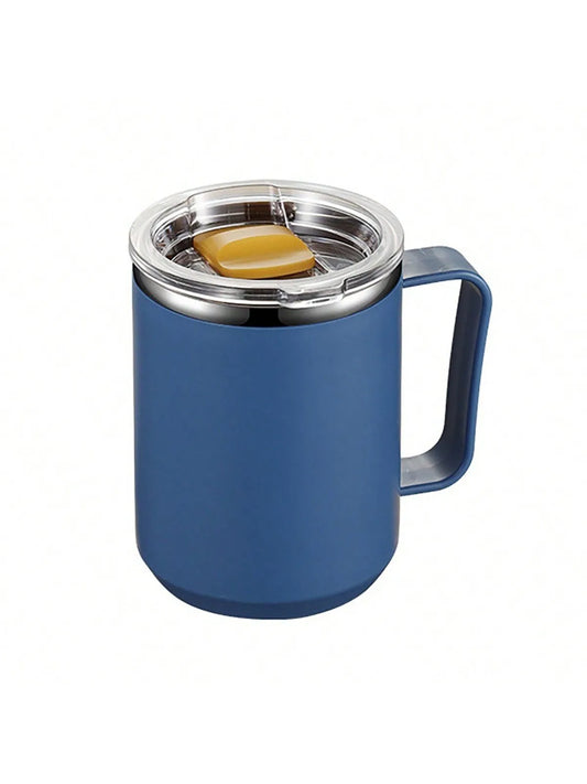 Stainless Steel Coffee Mug with Handle and Sliding Lid , Insulated Double Wall Vacuum Travel Mug , Camping Outdoor
